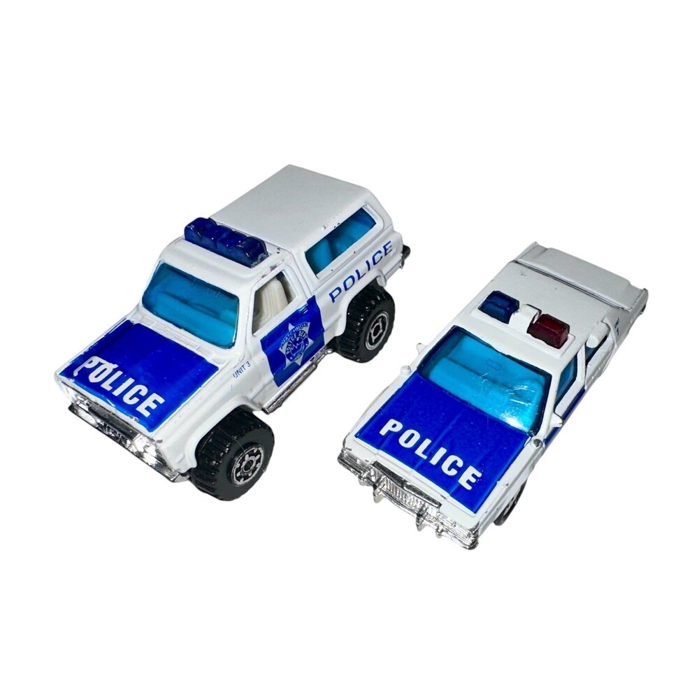1983 Vintage Matchbox 4X4 Chevy Blazer Police Dept & Ford LTD Police Car